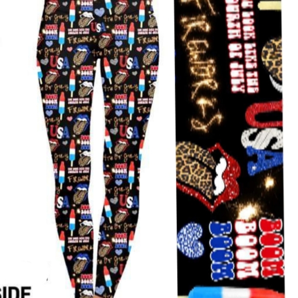 TC Patriotic America Leggings w/ pockets - Picture 1 of 2